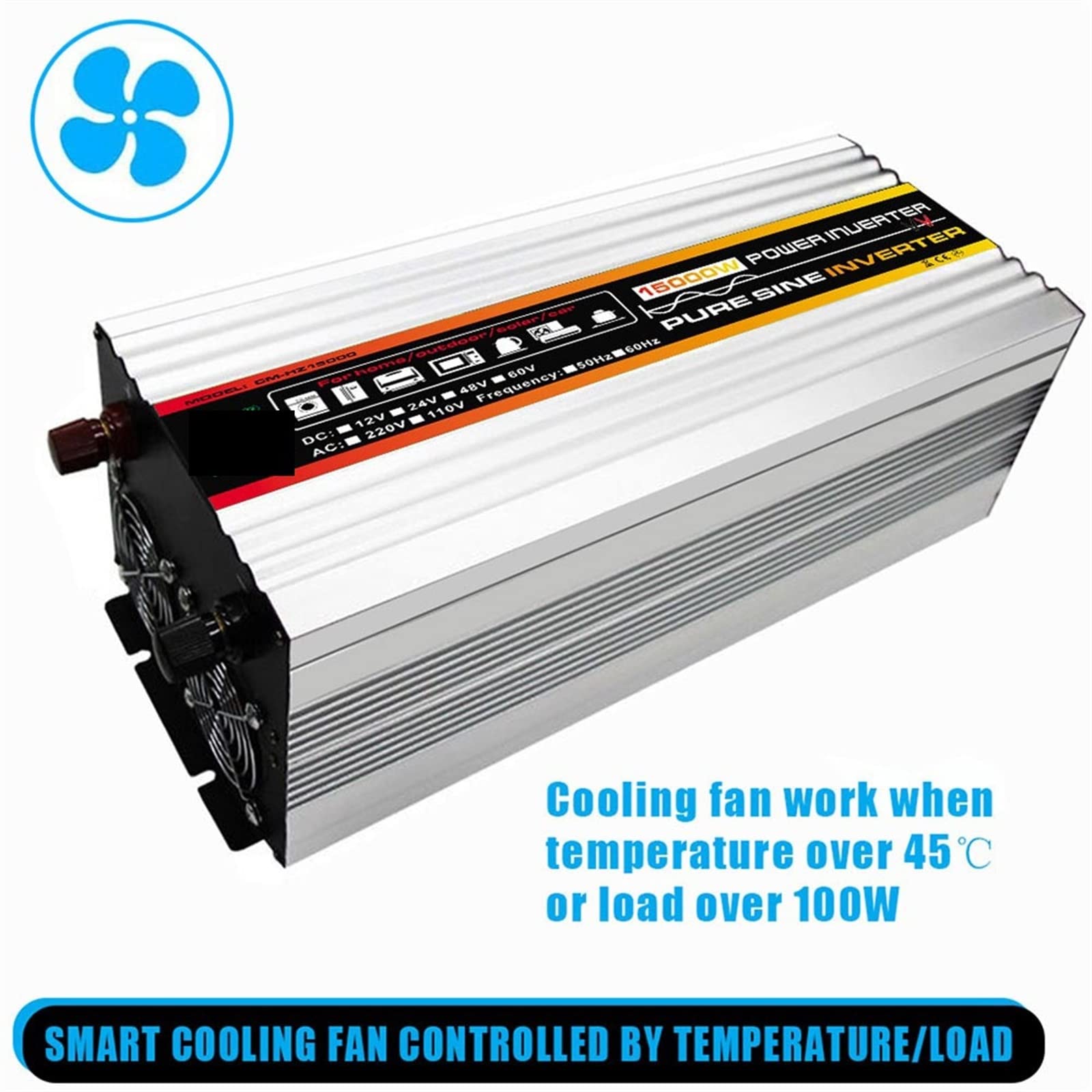 Falownik, Falownik solarny z czystą falą sinusoidalną 10000W-20000W Przetwornica napięcia Samochodowy falownik Transformator DC 12V do AC 220/110 gniazda Invertor