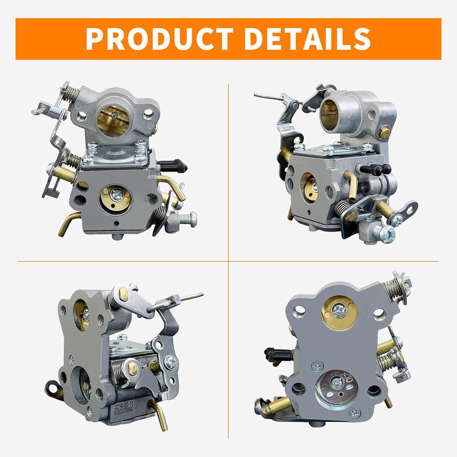 Ruixing OEM PP4218A P3314 545070601 Carburetor for Poulan Pro PR4218 PP4218 PP4218AVX PP4018 PP3516AVX P3416 PP3816 P4018 18’’ 35cc 42cc Chainsaw Craftsman 358.350990 358.341900 358.350830 C1M-W26C