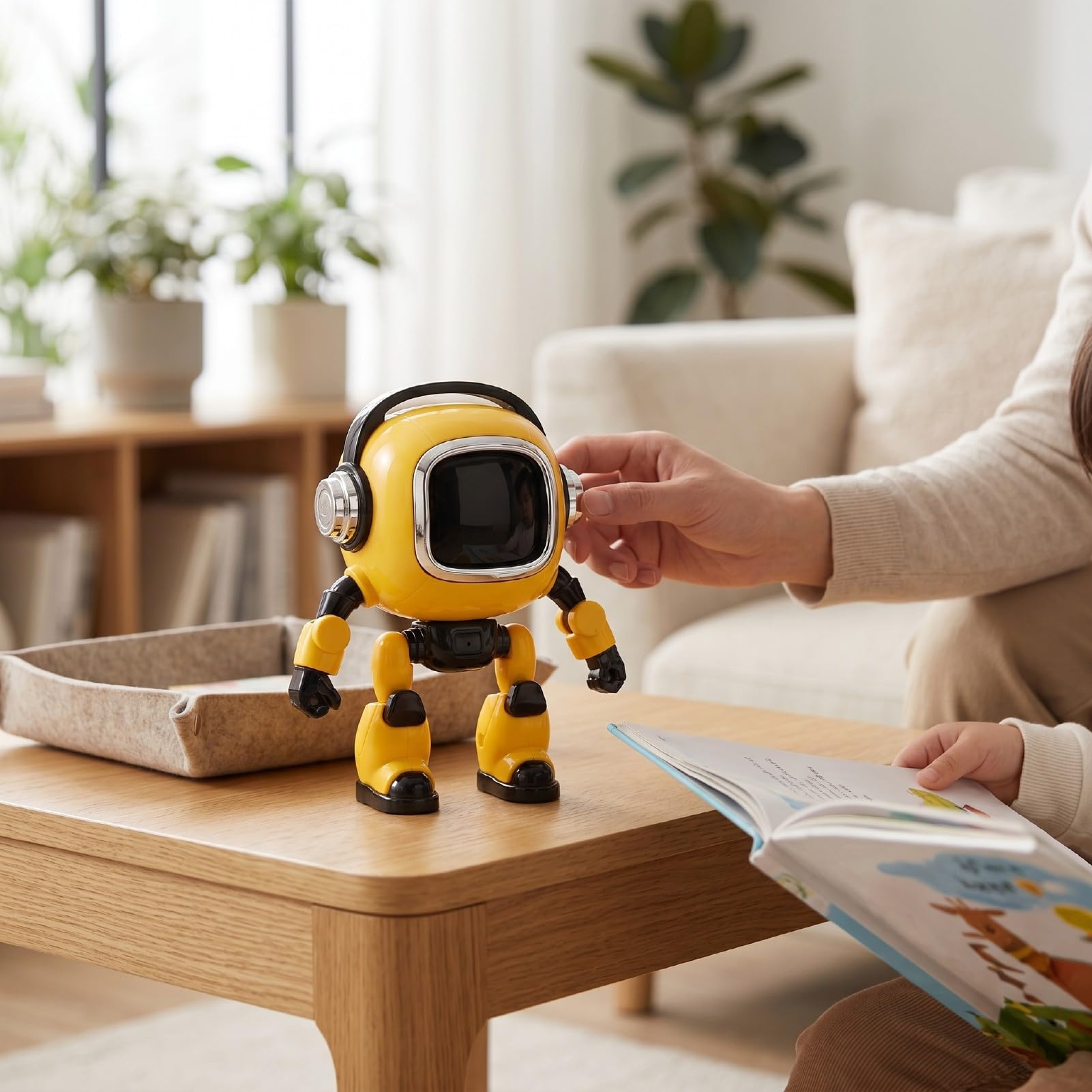 VBESTLIFE Compañero Interactivo de Robot AI, con Juguete de Escritorio Recargable en 37 Idiomas, Cambio de rol de Empatía por Voz para Niños