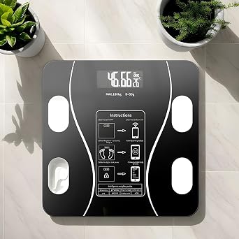Digital Smart Scale with Smart Scale, Digital Scale, BMI, Body Fat, Muscle Mass | Health Analyzer, Gym Accessories, Smartphone App, Accurate Measurement Configuration Monitor for Home Indoor