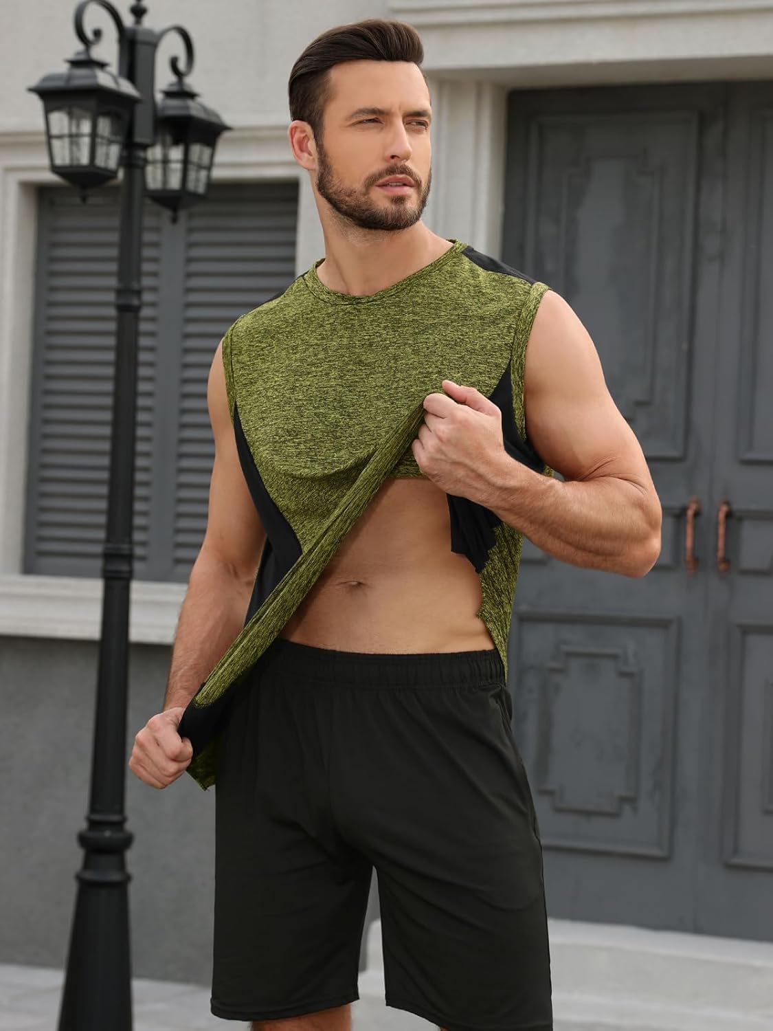 AMVELOP 4 Pack Men's Workout Tank Tops Sleeveless Quick Dry Gym Muscle Shirts - Image 4