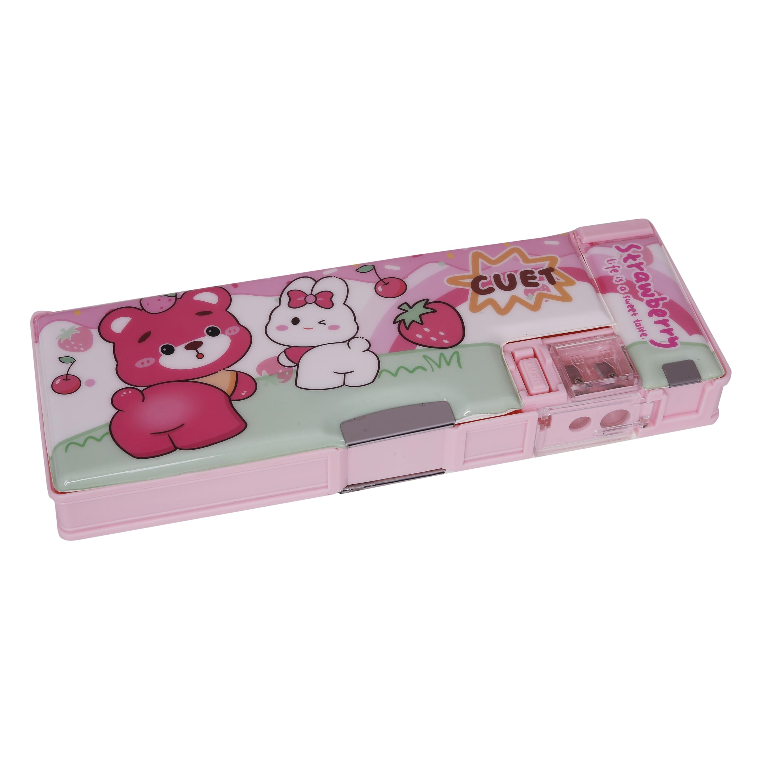 CherryBox Bear Cartoon Pencil/Pen Case with Sharpener – Magnetic Stopper Bear Pencil Box for Kids, Stationary Organizer Box, Pencil Box for Girls, Kids, Boys, Return Gift for Children (Light Pink) (B0CN3SSS2S) Amazon Price History, Amazon Price Tracker