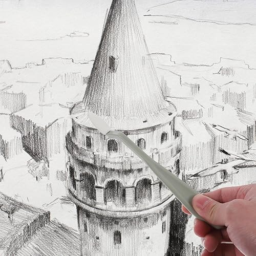 Miniatura 7 de Tofficu Herramienta de dibujo de bocetos, tocones de mezcla para dibujar, suministros de arte de carbón, 2 tocones de mezcla de bocetos y 20 puntas