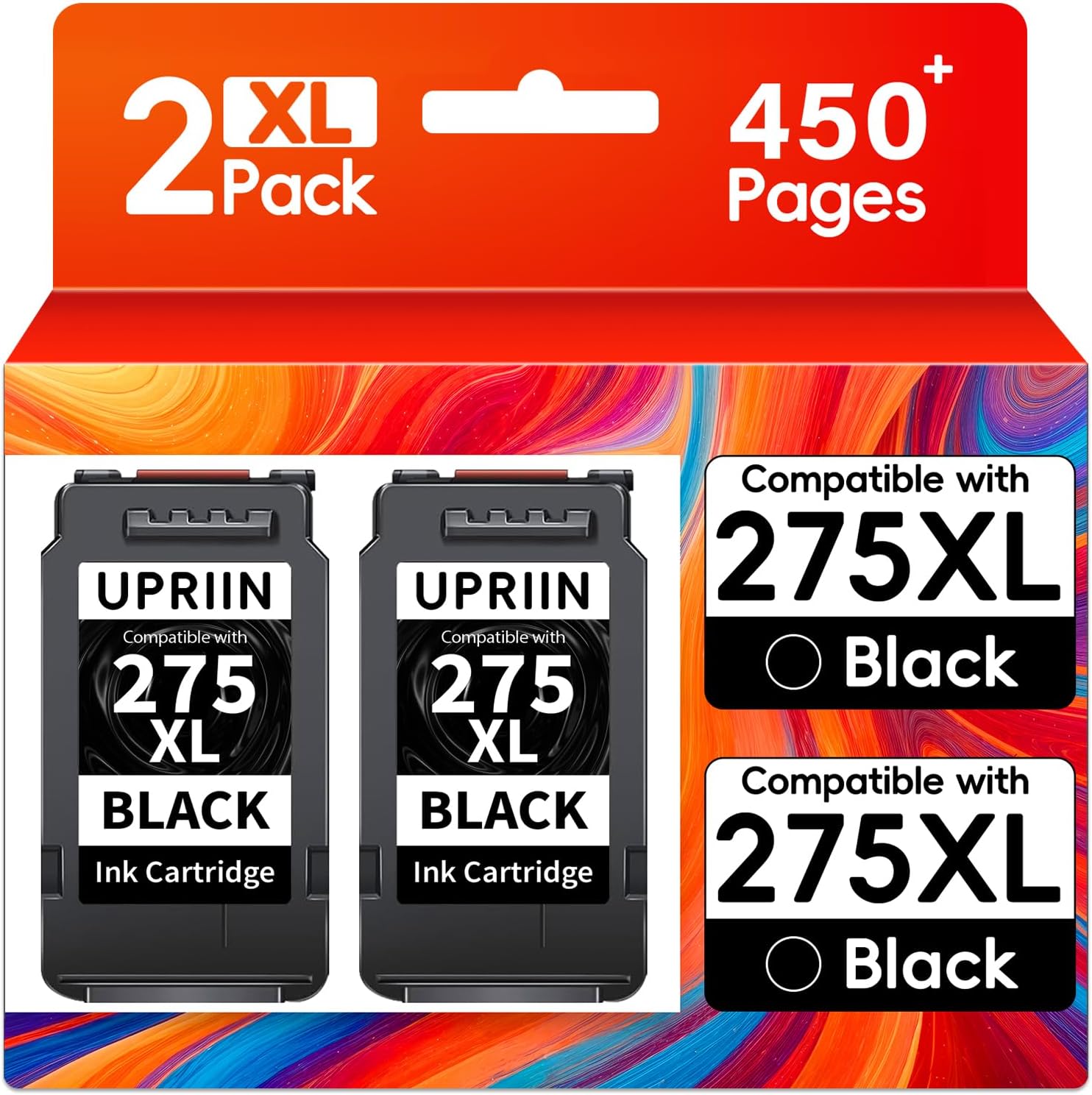 275XL PG-275XL Compatible for Canon PG-275 Black Ink Cartridge 275 XL Work for Canon Pixma TR4720 TS3720 TS3522 TS3520 TS3722 TS3500 TR4722 TR4723 TR4700 TS3700 Printer (2 Pack)