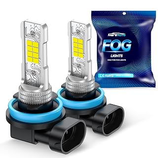 Marsauto H11/H8 LED Fog Light Bulb, 10000 Lumens 6000K White Super Bright & Compact H16/H8/H11 LED Bulb, 1:1 Mini Size Plug and Play Fog Lights, Pack of 2 - Amazon product rated Grade A