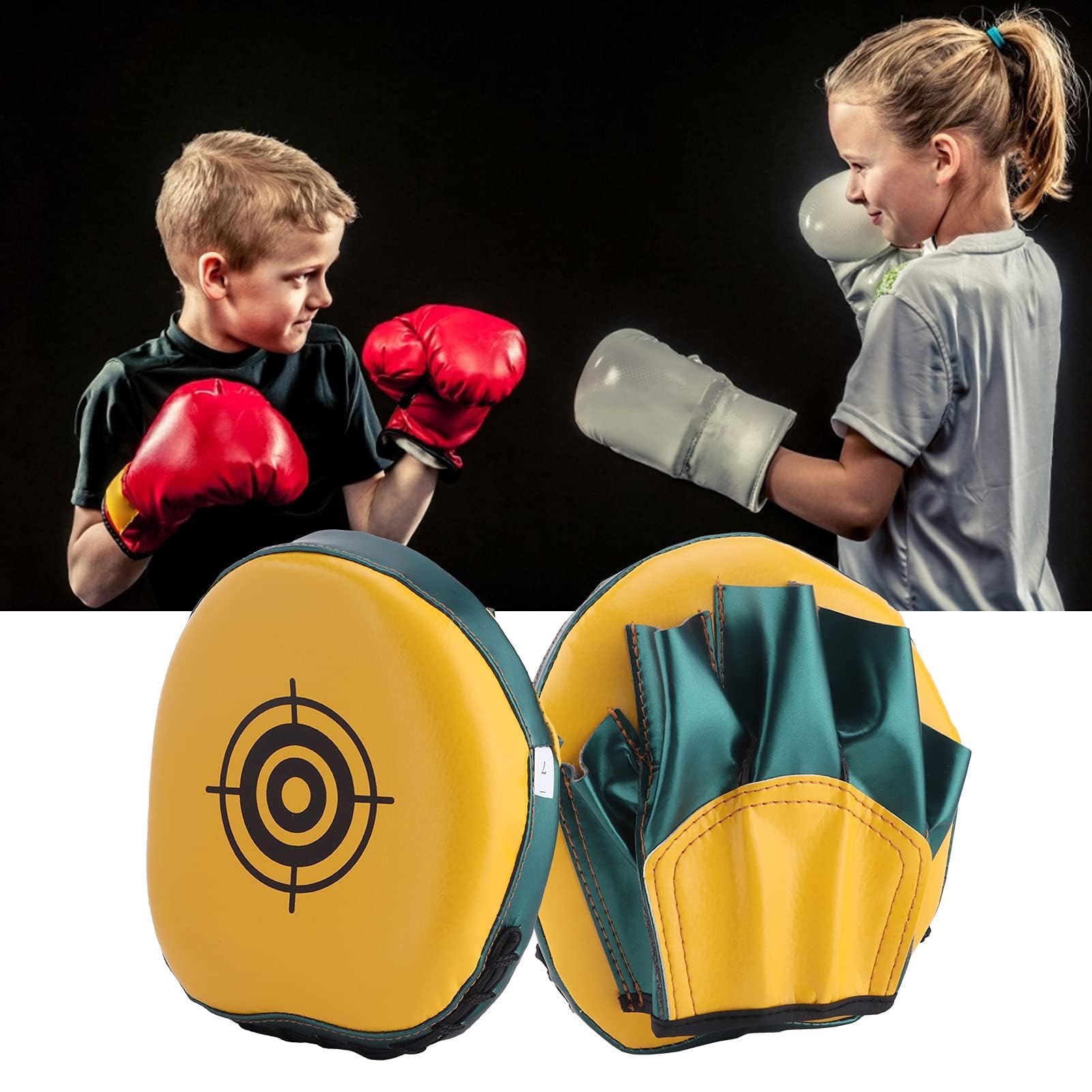 HERCHR Mini Manoplas De Enfoque, Almohadillas De Boxeo De Cuero PU para Kickboxing, MMA, Muay Thai