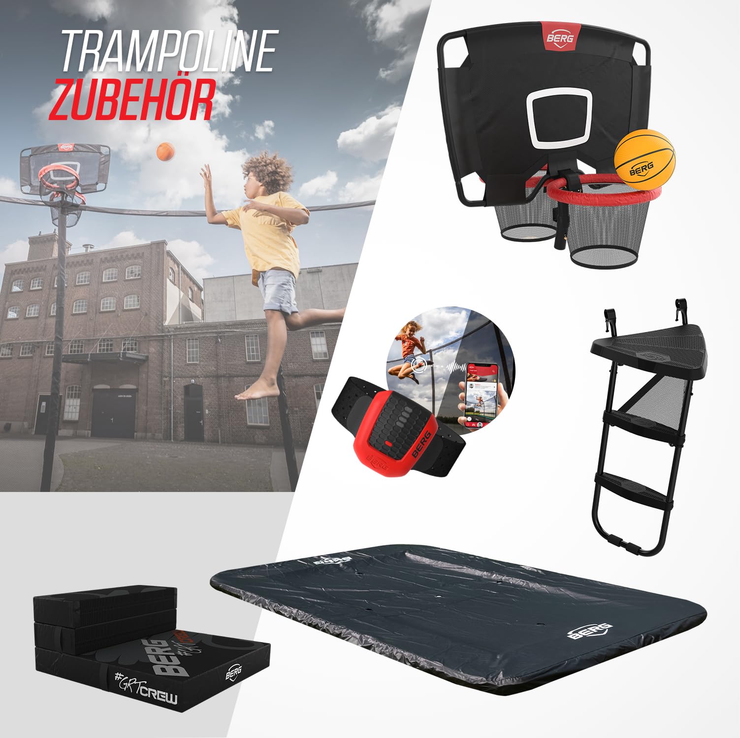 BERG Sports Favorit InGround Trampolin rund | Airflow-Technologie für 50% mehr Sprungkraft | SoloSpring Federn | UV-beständiger Schutzrand | verzinkter Stahlrahmen | wetterfest & sicher