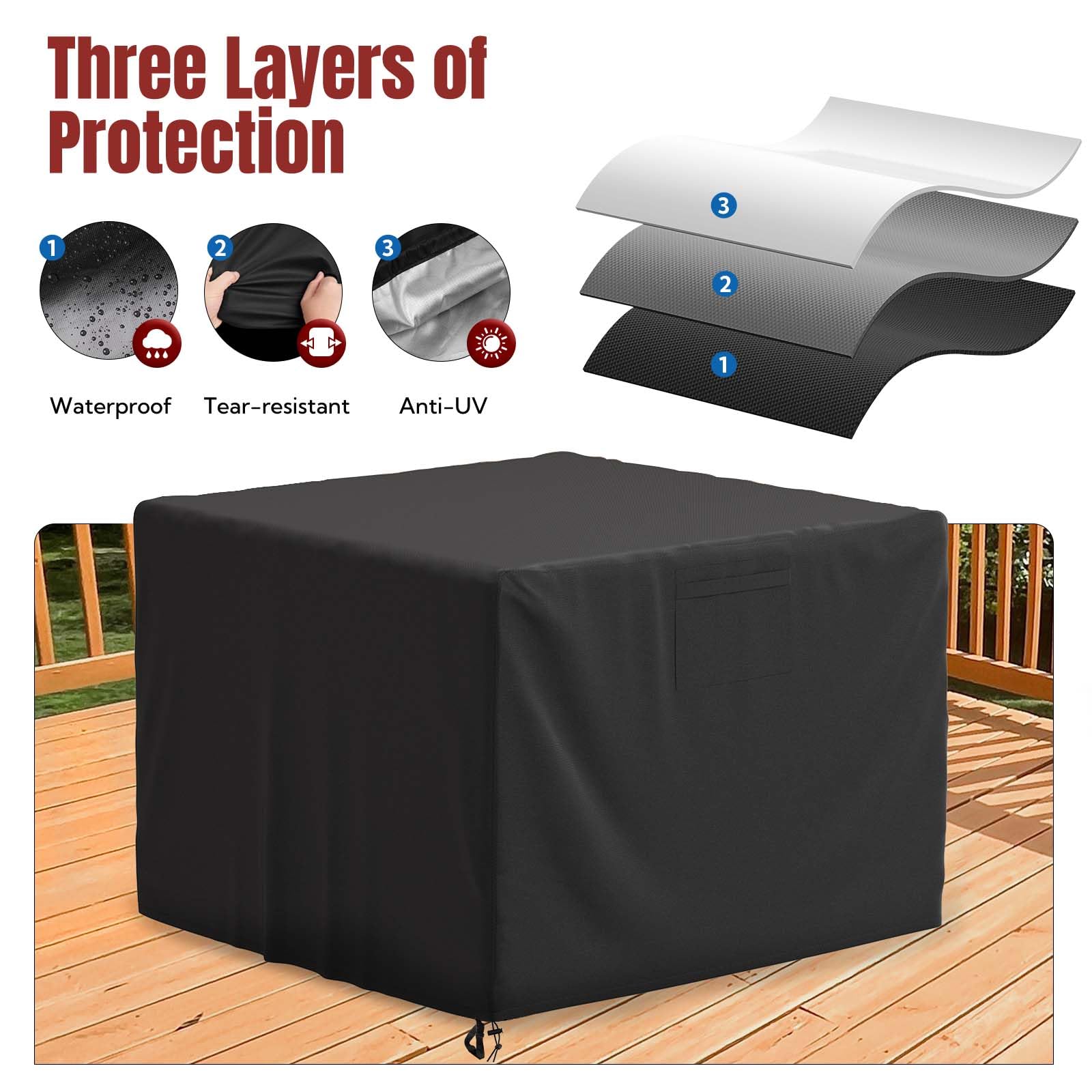 SHINESTAR Fire Pit Cover - 32 Inch Waterproof -5