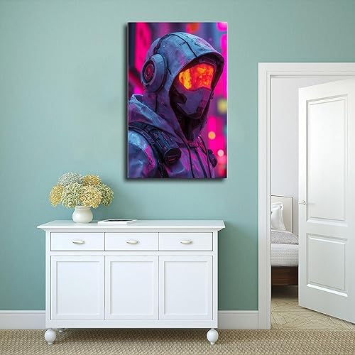 Miniatura 4 de XAHOR Impresión de dibujos animados retro Cyberpunk de los años 90, decoración de pared de arte callejero neón, póster de lienzo para jóvenes