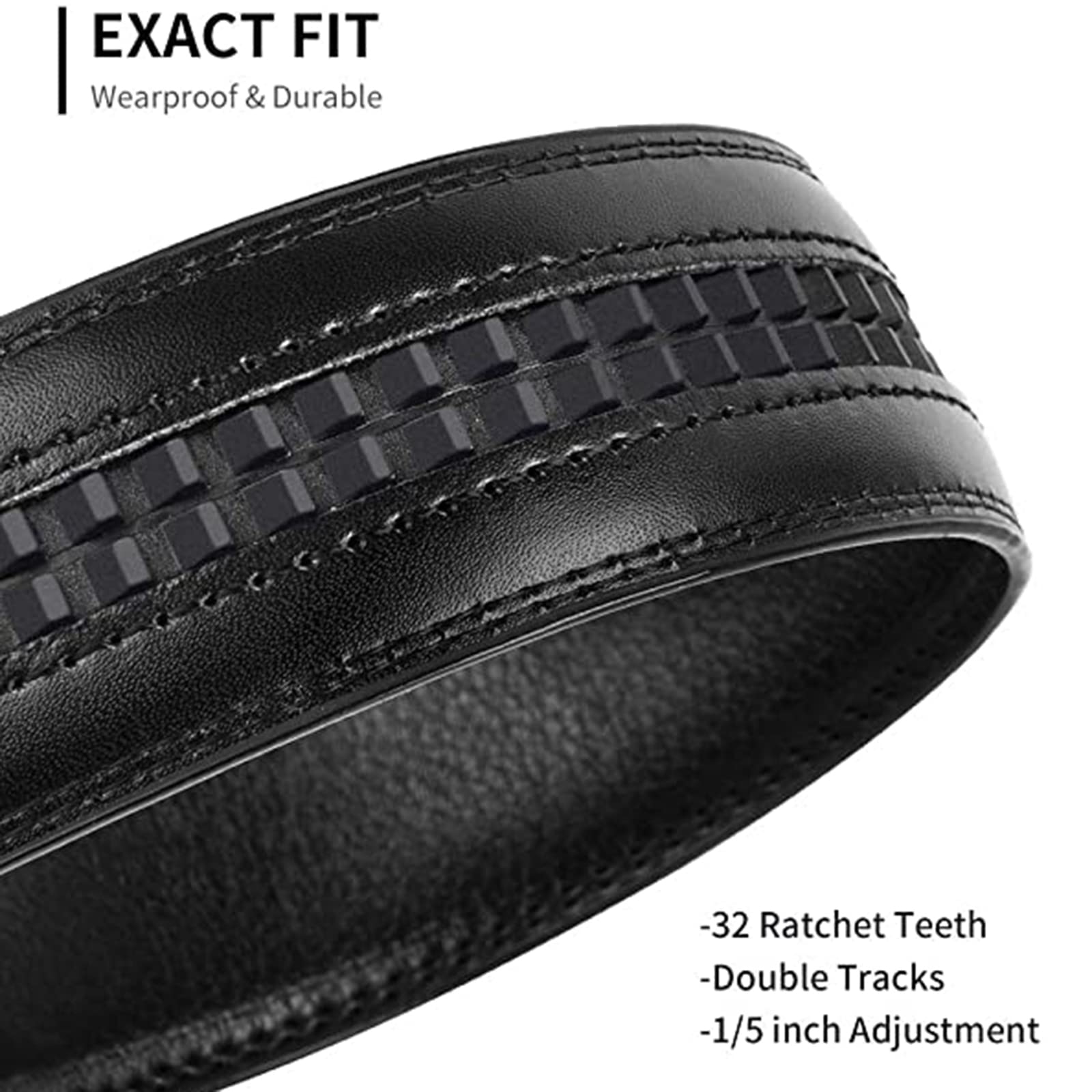 cinturón, Cinturones de cuero for hombre con trinquete y hebilla deslizante automática diseño escorpión, ajuste perfecto