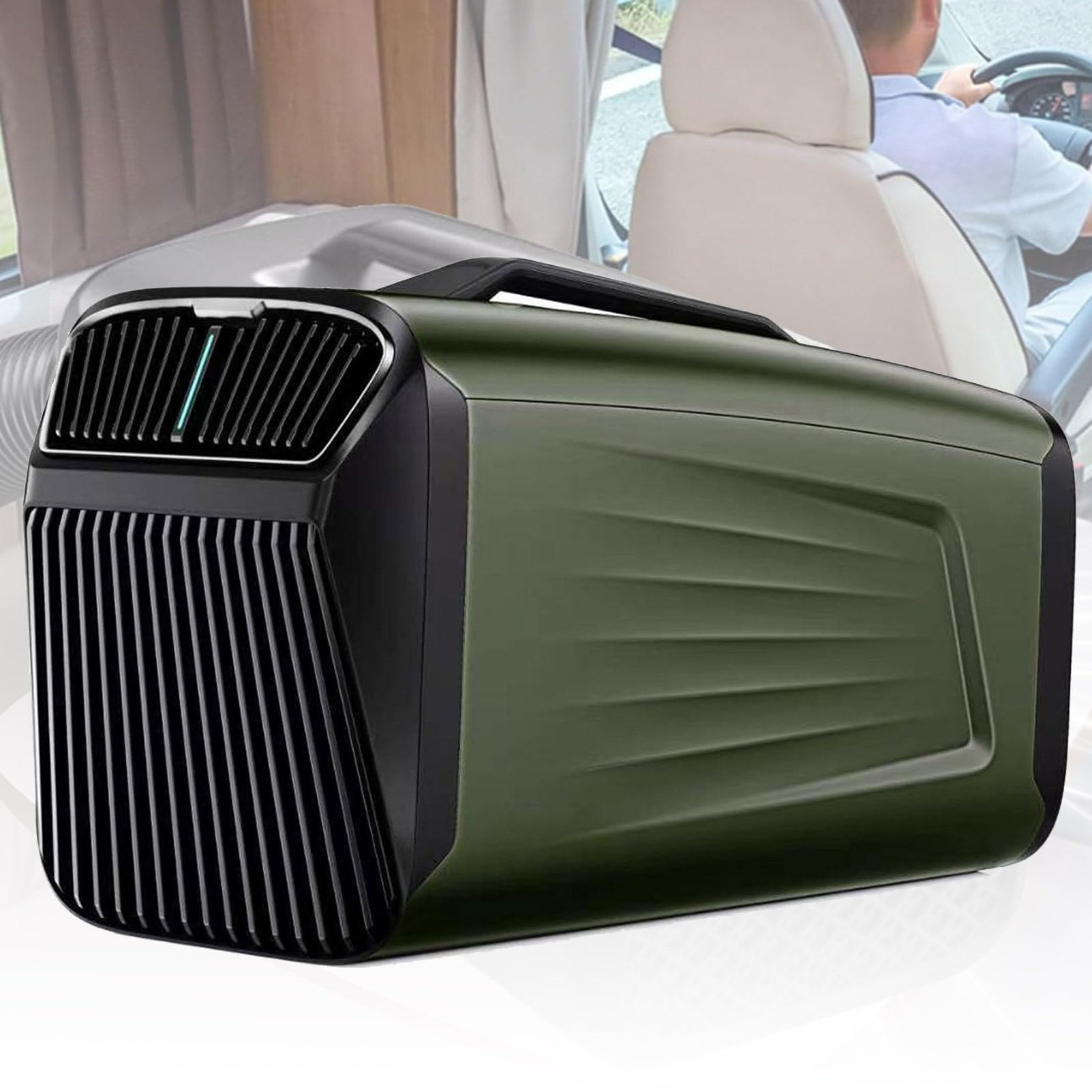 Cashwise Mobile Tent Air Conditioner, 5200 BTU Efficient Cooling, Portable Camping Air Conditioner, Cooling + Dehumidify + Fan + Sleep Mode + 24h Timer, Exhaust Duct Included Green-24V