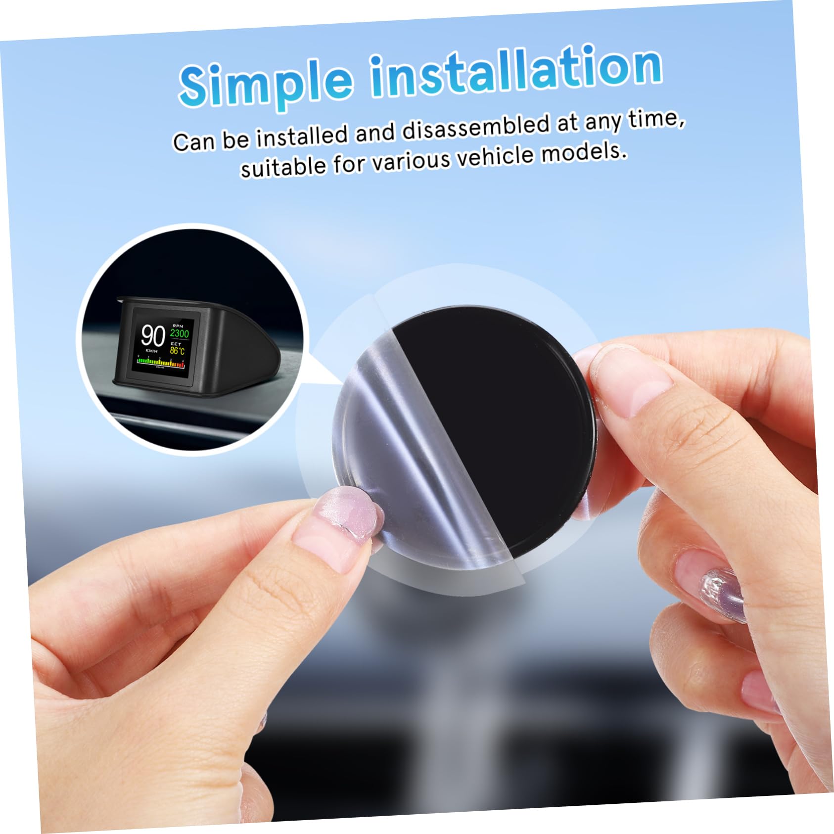 KOMBIUDA Tachimetro Digitale per Auto con Display Hud Portatile in Abs e Pc, Monitor Velocità per Viaggio e Guida a Lunga Distanza, Sicurezza Migliorata e Schermo Lcd Chiaro