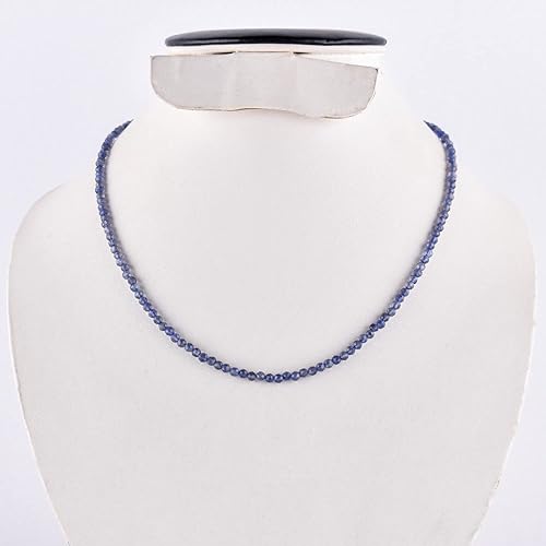 Miniatura 182 de Gargantilla de piedras preciosas naturales, cuentas redondas facetadas, joyería chapada en plata, cristales curativos, cumpleaños, hecho a mano