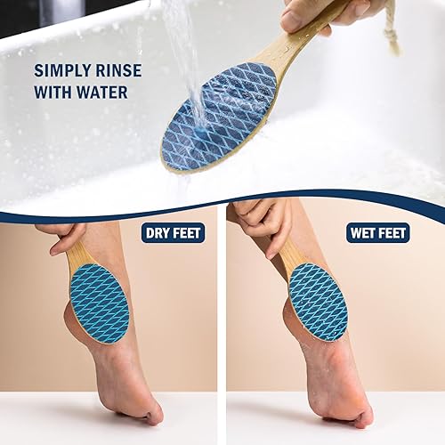 Miniatura 31 de FVION Lima de pie removedor de callos afeitadora de talón agrietado - Lima de pedicura de doble cara/raspador de pies para pies húmedos y secos Verde