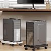 PC Stand for PC Tower Universal Adjustable Computer Desktop CPU Stand with Wheels - (-N-Black)