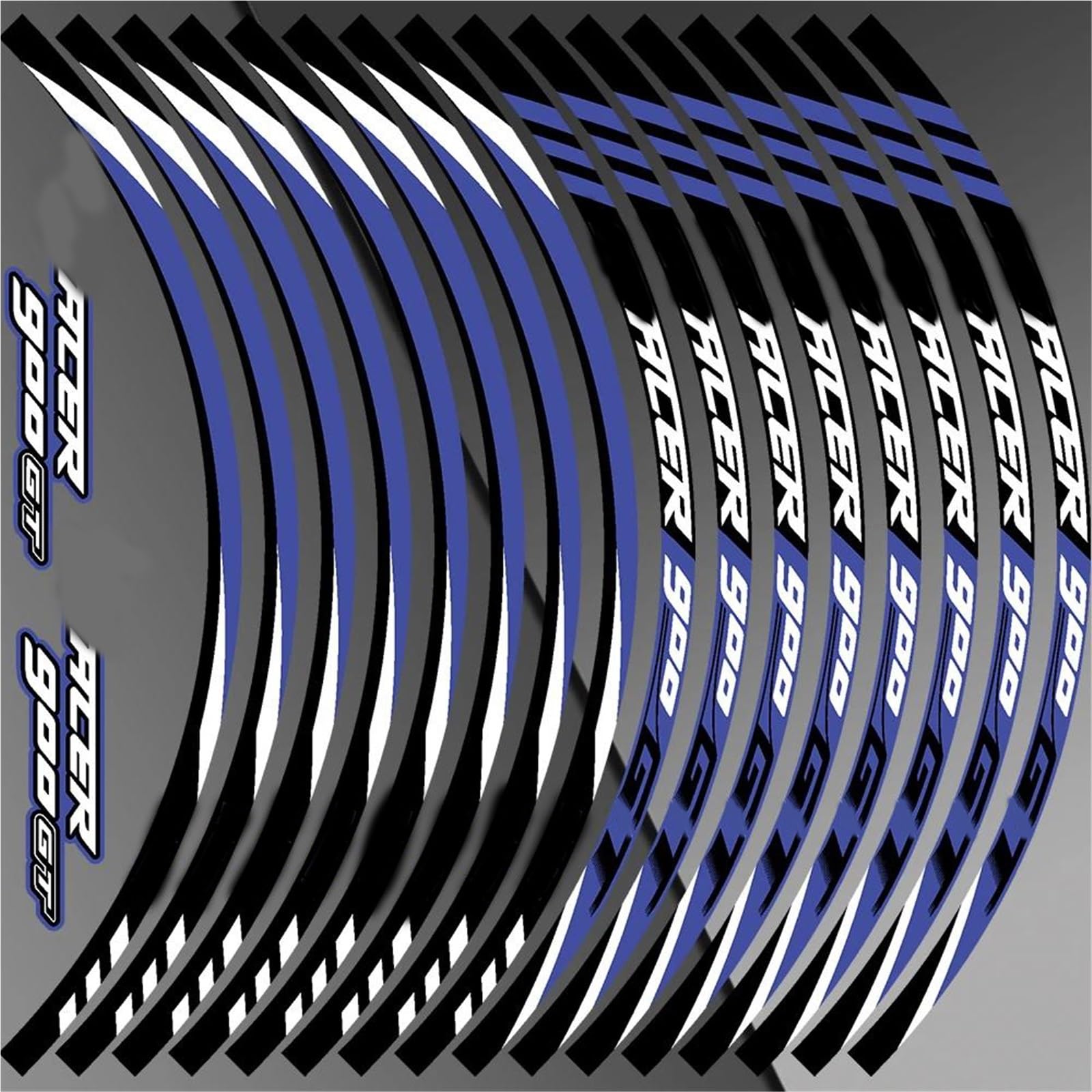 Rjkzx Blue Decorative Stickers For Y-Amaha Tracer 900 Gt Tracer900 Tracer900gt 17” Motorcycle Wheel Rim Hub Reflective Sticker Decals(Blue)