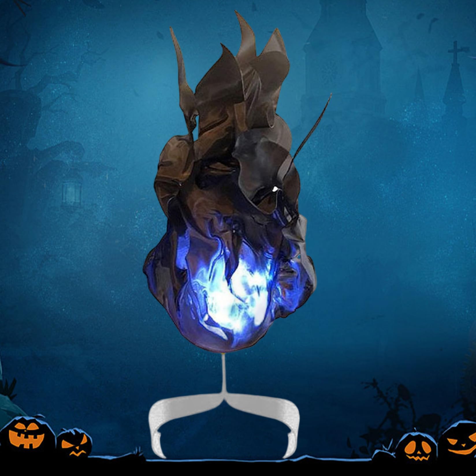 Lcarege Fire Halloween Realistic Illuminated Fireball Artificial Fire Floating Props No Flame for Home Halloween Party Cosplay Playing Decorations Carbon Black