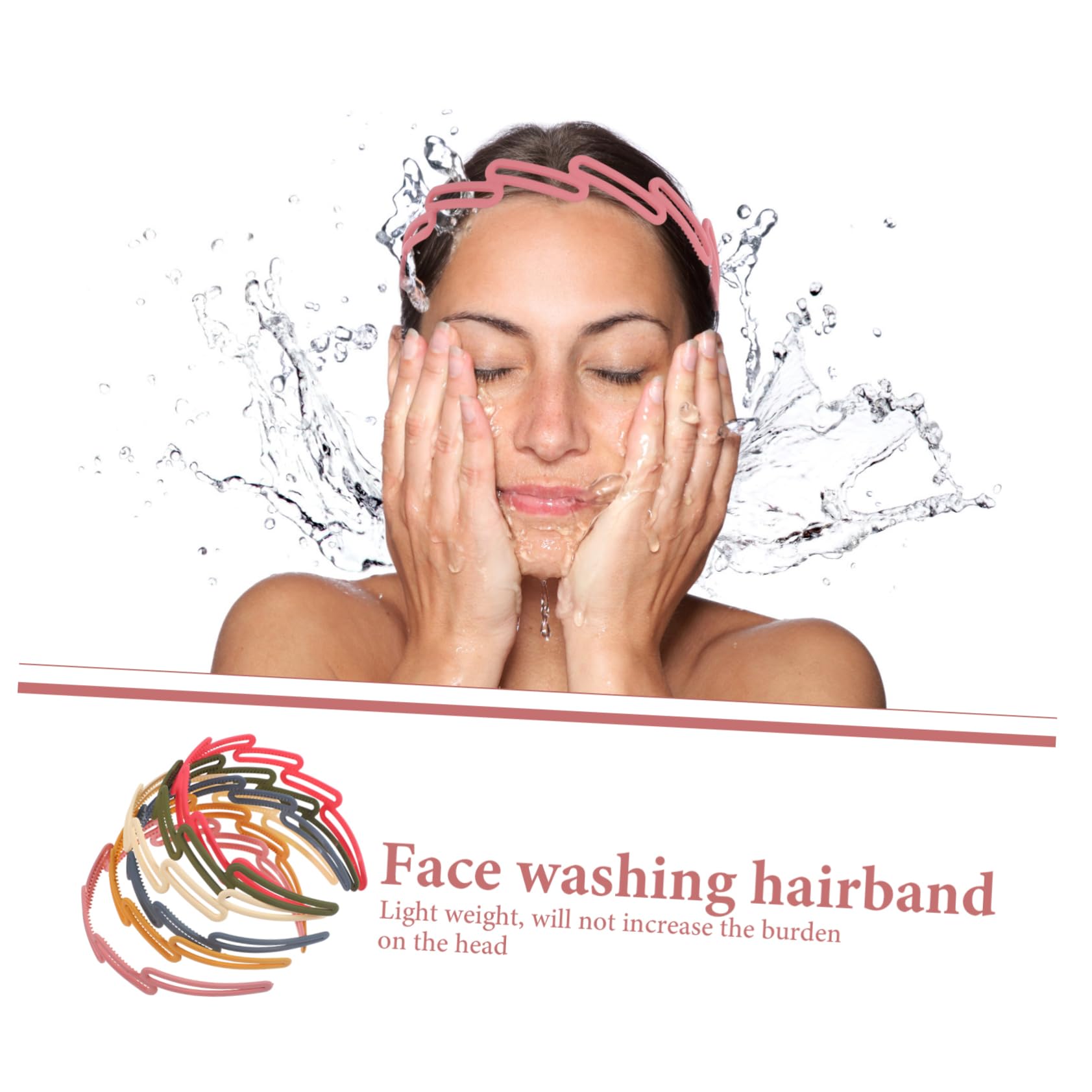 MAGICLULU 24piezas De Lavado Facial Para Mujer Accesorios De Cabello y Elásticos Para Skincare y Yoga Melocotón Jengibre