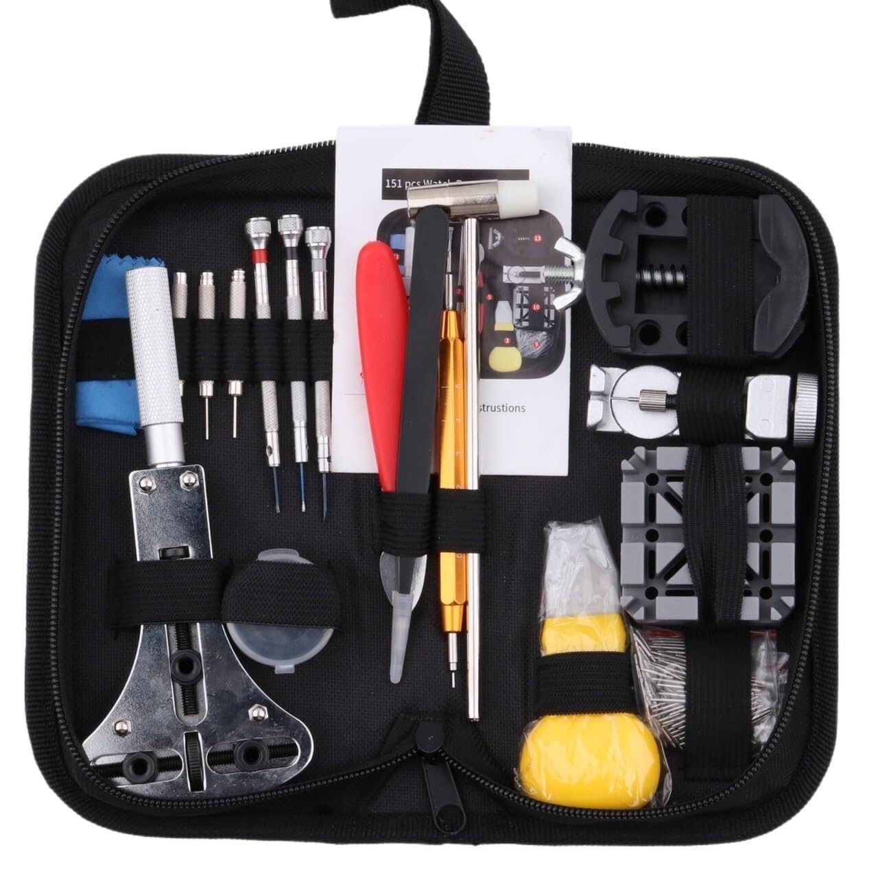 Kit de extracción de eslabones de reloj Kit de herramientas de reparación de relojes Pasador de barra de resorte de correa de reloj Abridor de tapa trasera de caja Kit de reparación de relojes Herrami