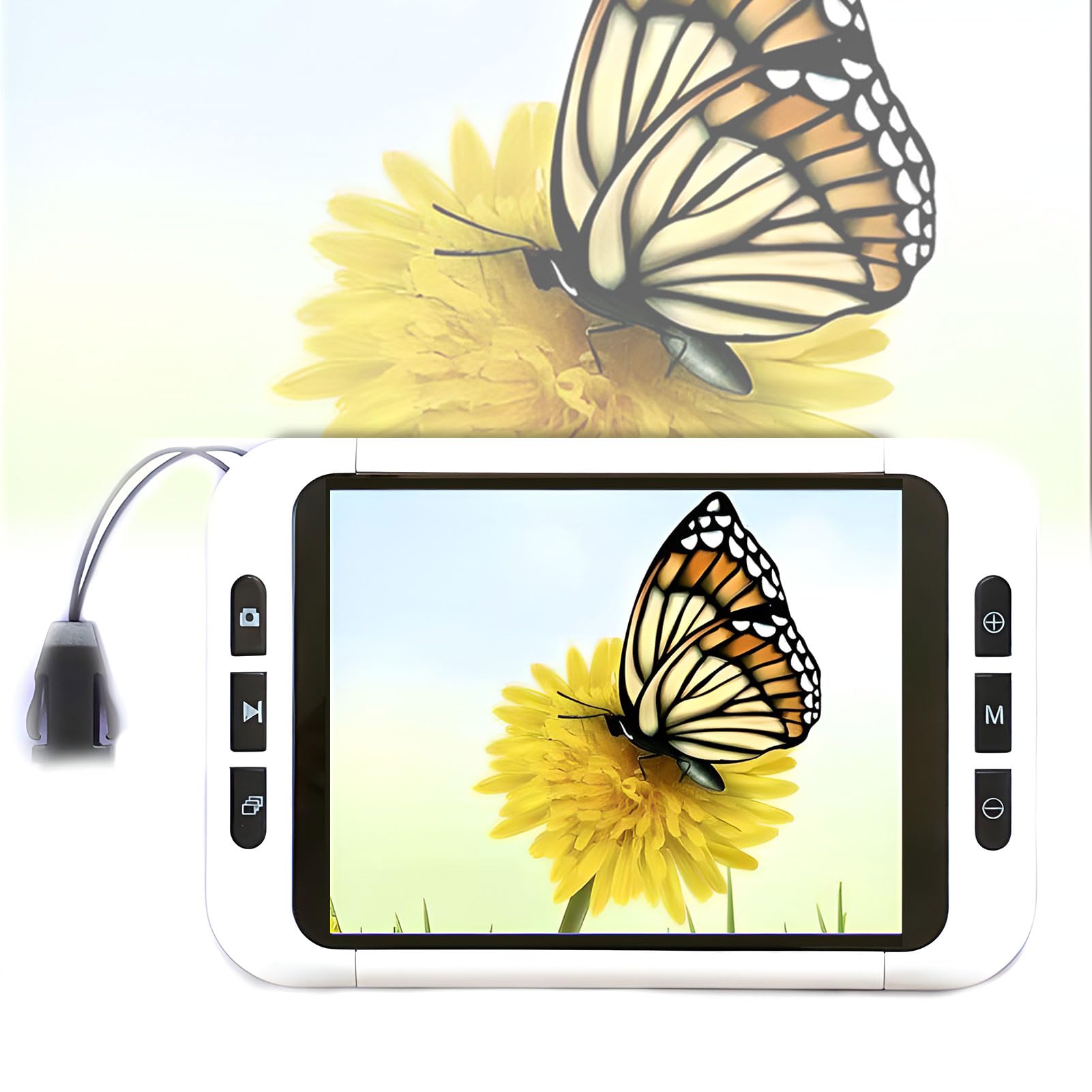 Przenośna lupa cyfrowa 3,5 cala, elektroniczny pomoc w czytaniu z zoomem 2X–32X z kilkoma trybami kolorów, podłączenie do telewizora lub monitora, funkcja przechowywania i odtwarzania white