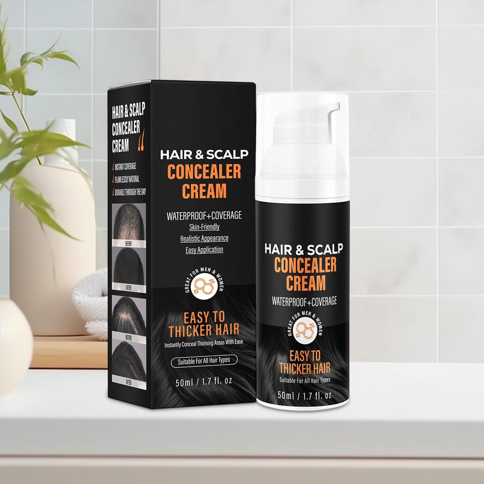 Pelliccia per cuoio capelluto, crema di riempimento per zone calve – Crema naturale per radici 50 ml per capelli più pieni e maggiore densità di attaccatura dei capelli in uomini e donne