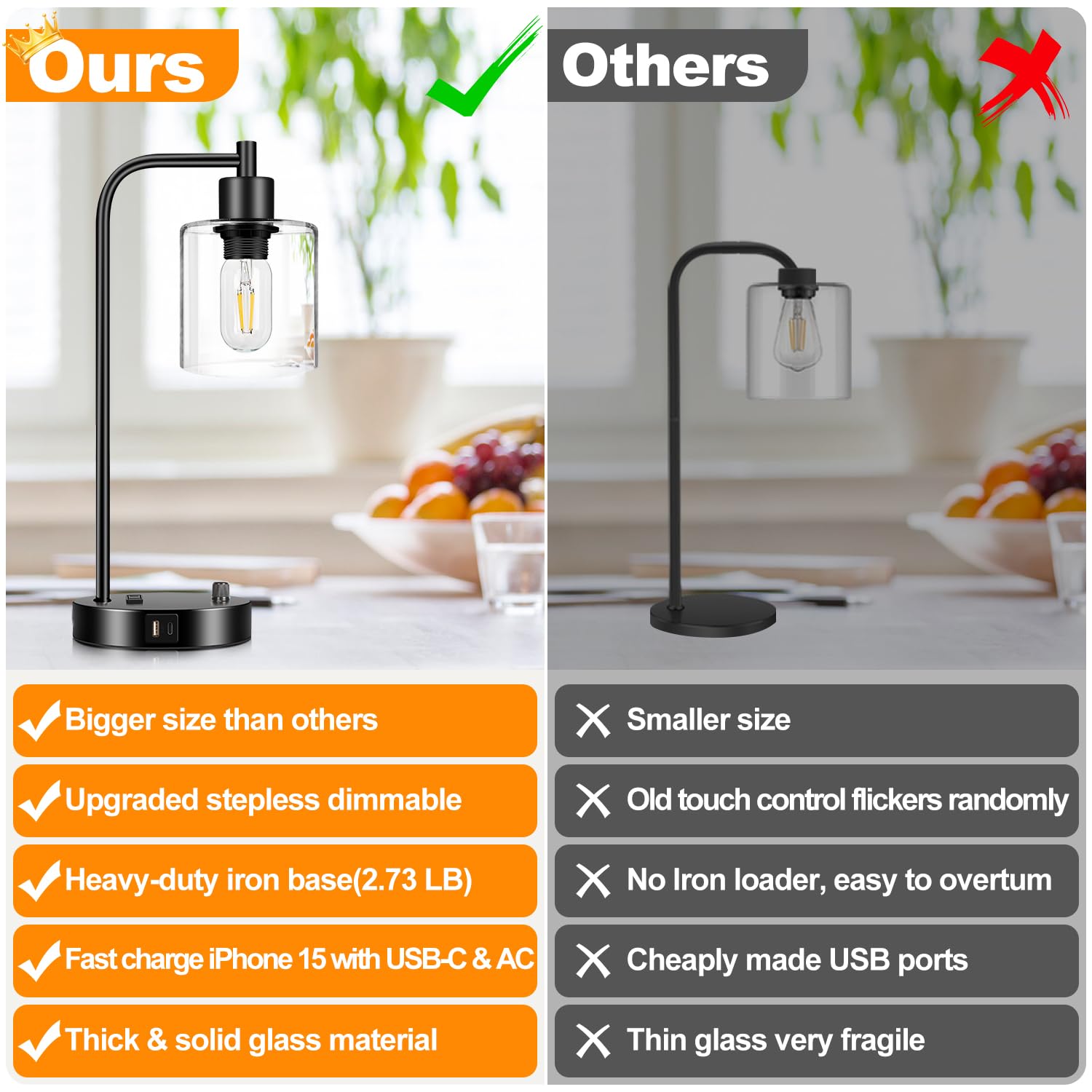 Lampada da scrivania LED dimmerabile lampada da tavolo USB ricaricabile LED lampada da scrivania 1109-524