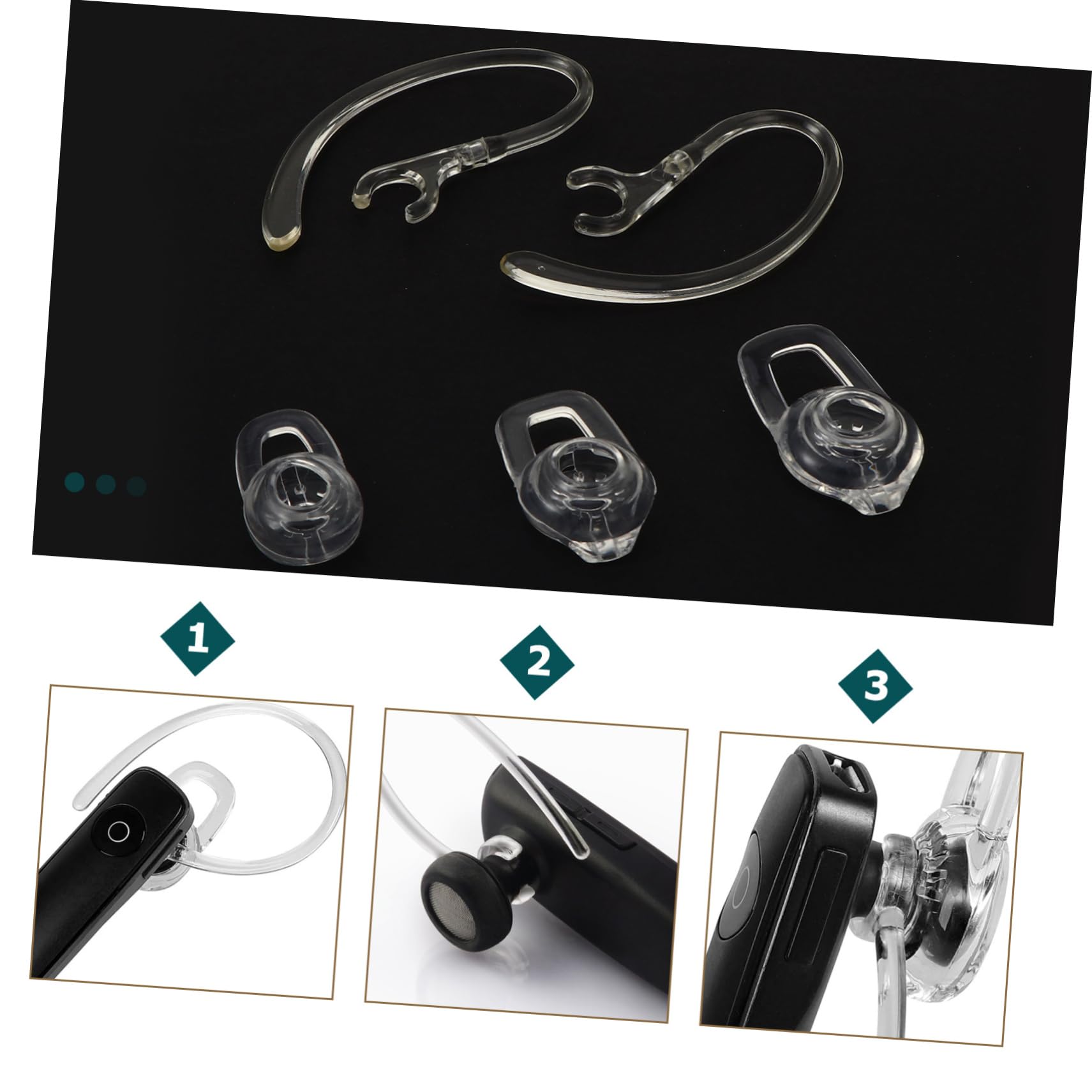 KOMBIUDA 2 Series Auriculares De Gel Transparentes De Puntas Y Ajustables Compatible con Auriculares Inalámbricos Aislamiento 20 Piezas*2
