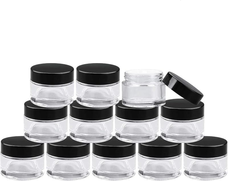 Encheng Frascos de vidro transparente com tampa, 60 mL, pacote com 30