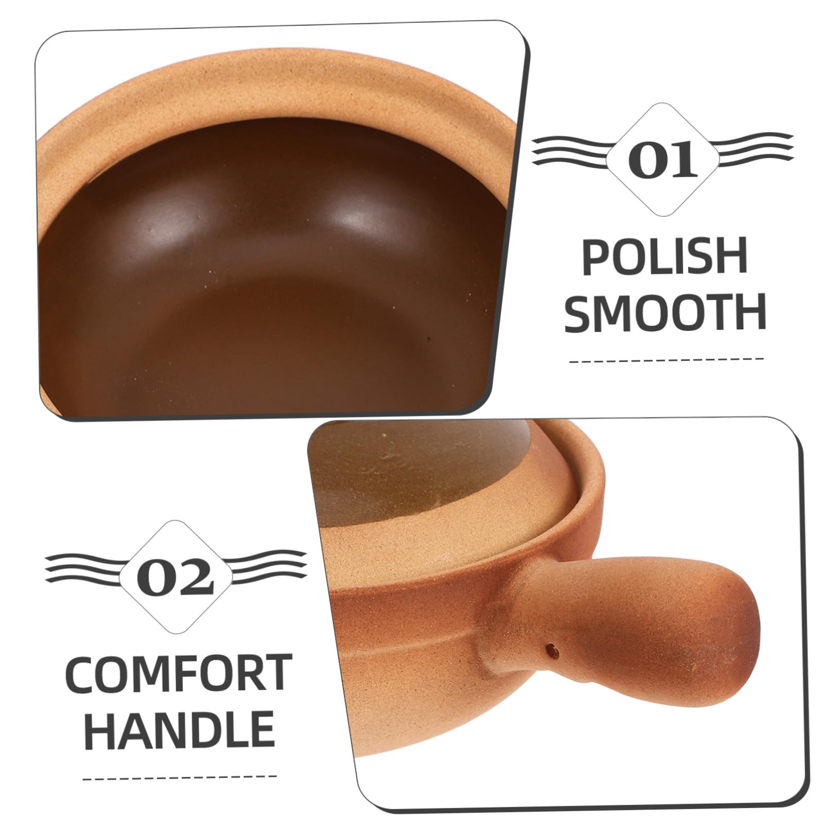 Pentola in Terracotta da 850ml in Ceramica per Zuppa e Riso | Uso per Takeout di Riso e Pasti Domestici, Adatta a Piccole Famiglie, Resistente al Calore e Versatile