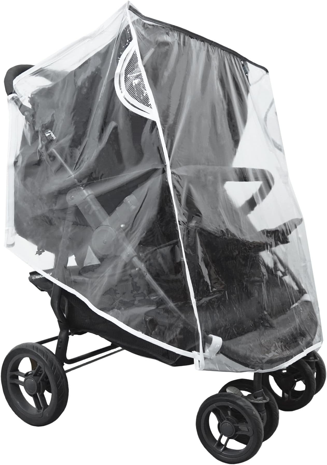 Double Stroller Rain Cover, Universal Waterproof Windproof Rain Shield for Side by Side Twin Baby Strollers, Outdoor Accessories for Jogger and Umbrella Strollers