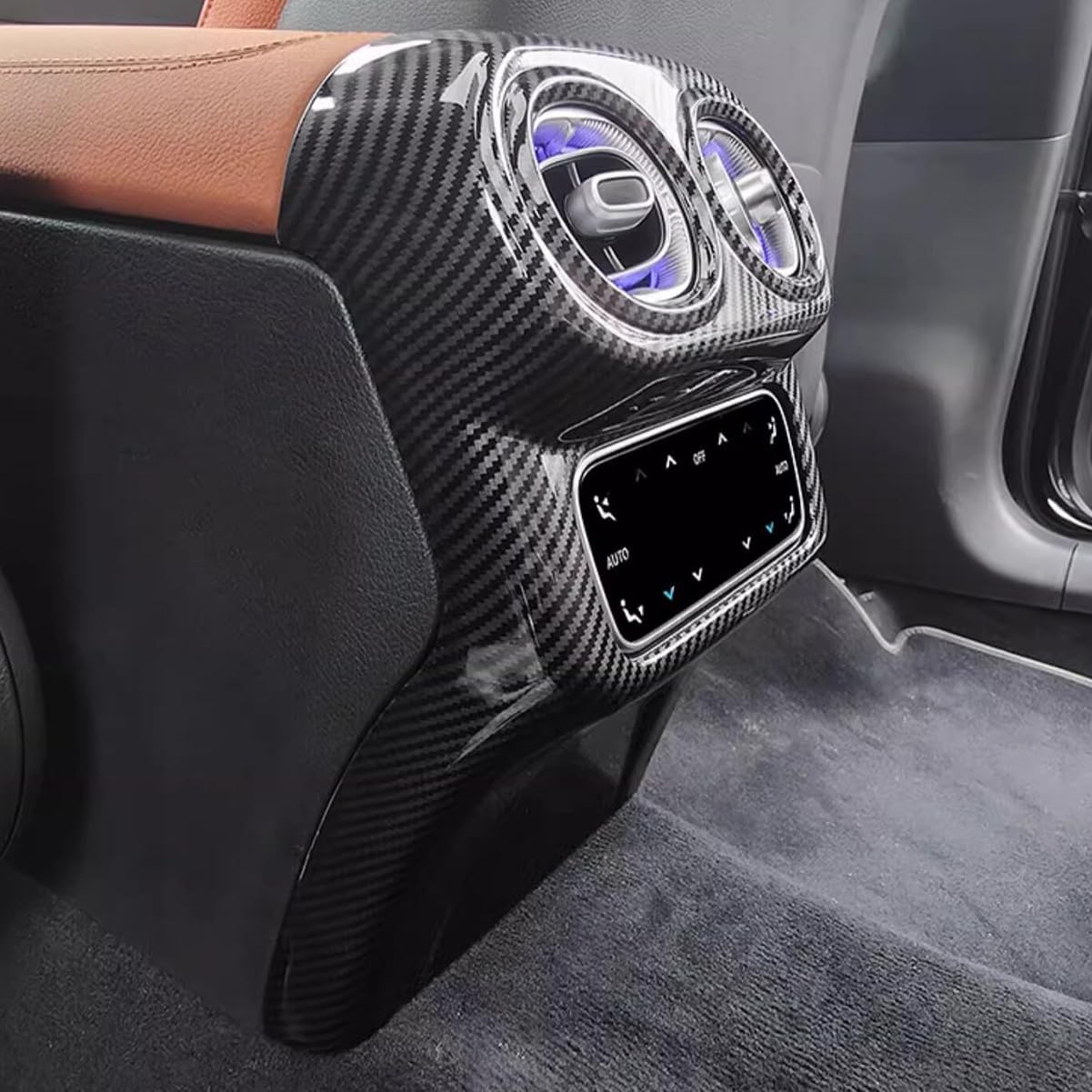 for Mercedes-Benz New GLC GLC300 X254 2023 2024 2025 2026 Interior Rear Seat Air Condition Vent Outlet Cover Trim Carbon Fiber Pattern