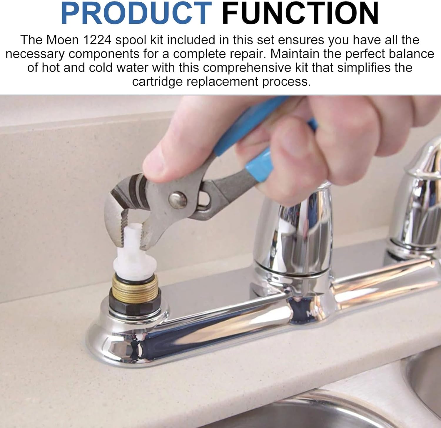 2025 Upgrade 97479 Stem Extension Kit for Moen Monticello Series Widespread Bathroom Sink Faucet replacement parts for Moen 1222 1224