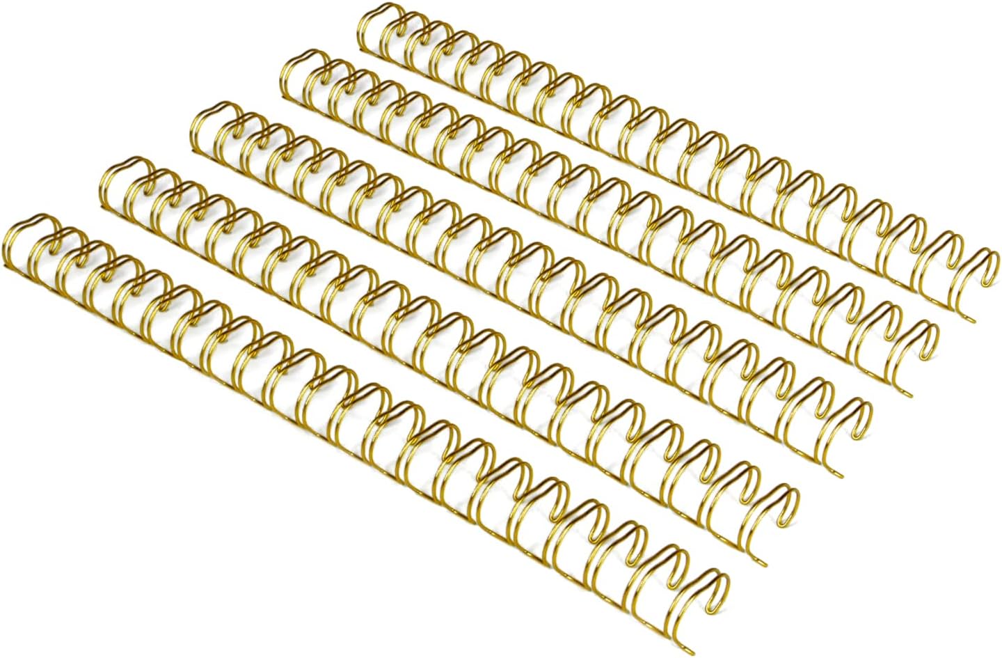 Binding Wire Spines, 1/2 Inch, 21 Holes, 11 inch Length - 2:1 Pitch Double Loop Binding Wires Capacity 110 Sheets, Glod, 100 Per Box to Bind Reports and Projects