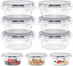 6 Pack Reusable Snack Containers with Lids 8 oz for Kids Toddler Adults,Small Plastic Food Storage Containers BPA Free Food Grade