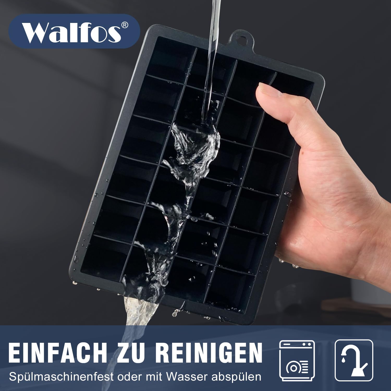 Stampi per cubetti di ghiaccio in silicone con coperchio - Grandi