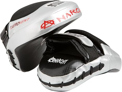 Title Boxing Aerovent Anarchy Punch Mits, Black/Silver