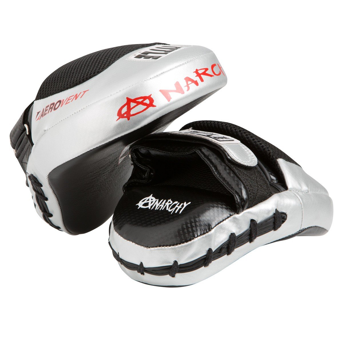 Title Boxing Aerovent Anarchy Punch Mits, Black/Silver