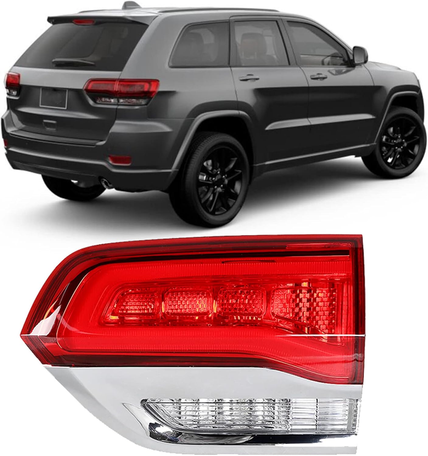 WFLNHB Right Side Tail Light Assembly Replacement for Grand Cherokee 2014-2022 Inner Passenger Side Rear Brake Lamp 68110046AB CH2803105