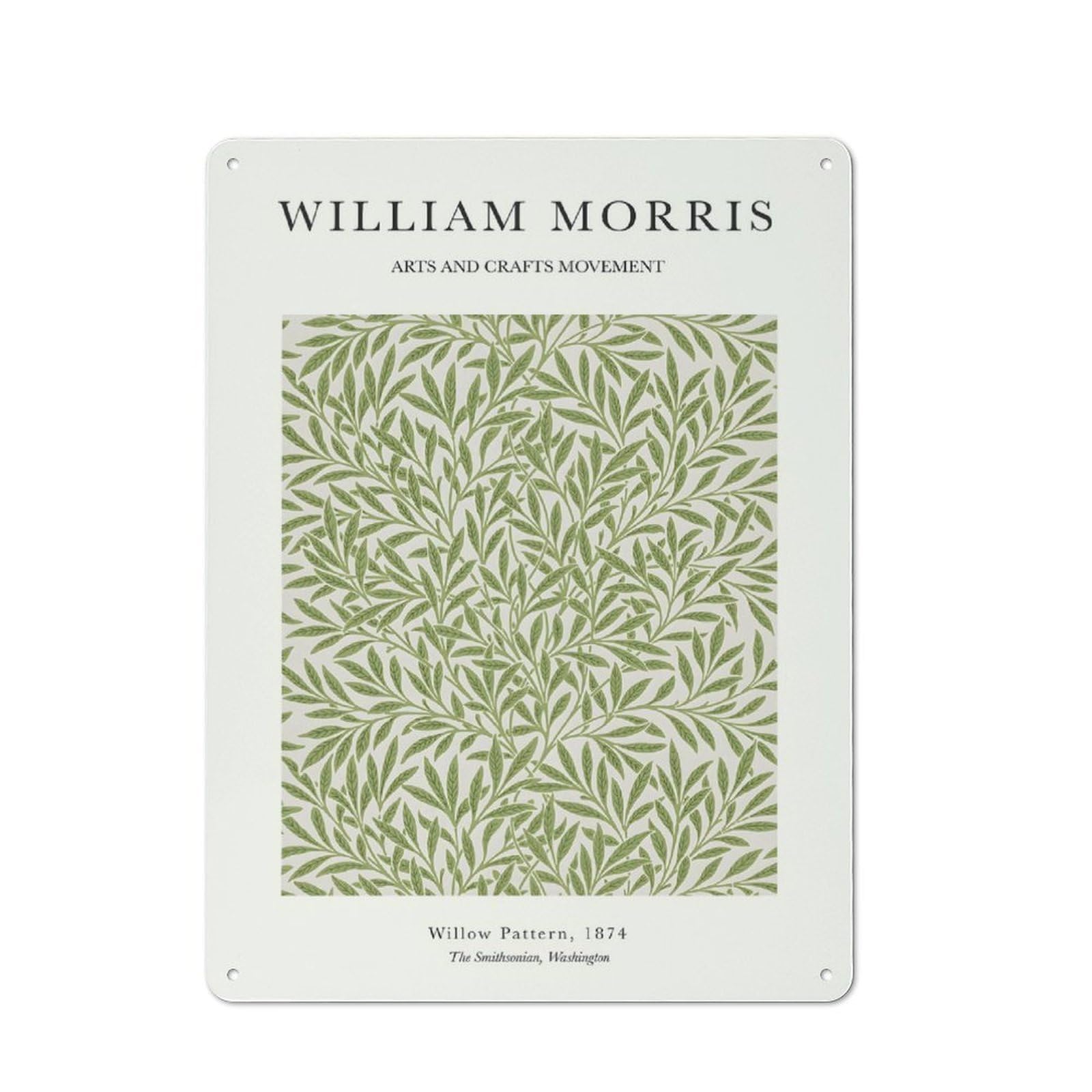 Junmoney Style-8 William Morris Willow Rustic Printed Metal Sign 40X30cm For Garage Or Workshop, For Garage, Workshop And Man Cave Decoration