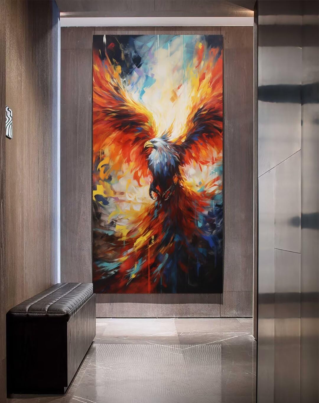 Diamond Painting Phönix XXL 60x120 Cm – Mit Eckigen Steinen, DIY Set Für Erwachsene, Home Decor