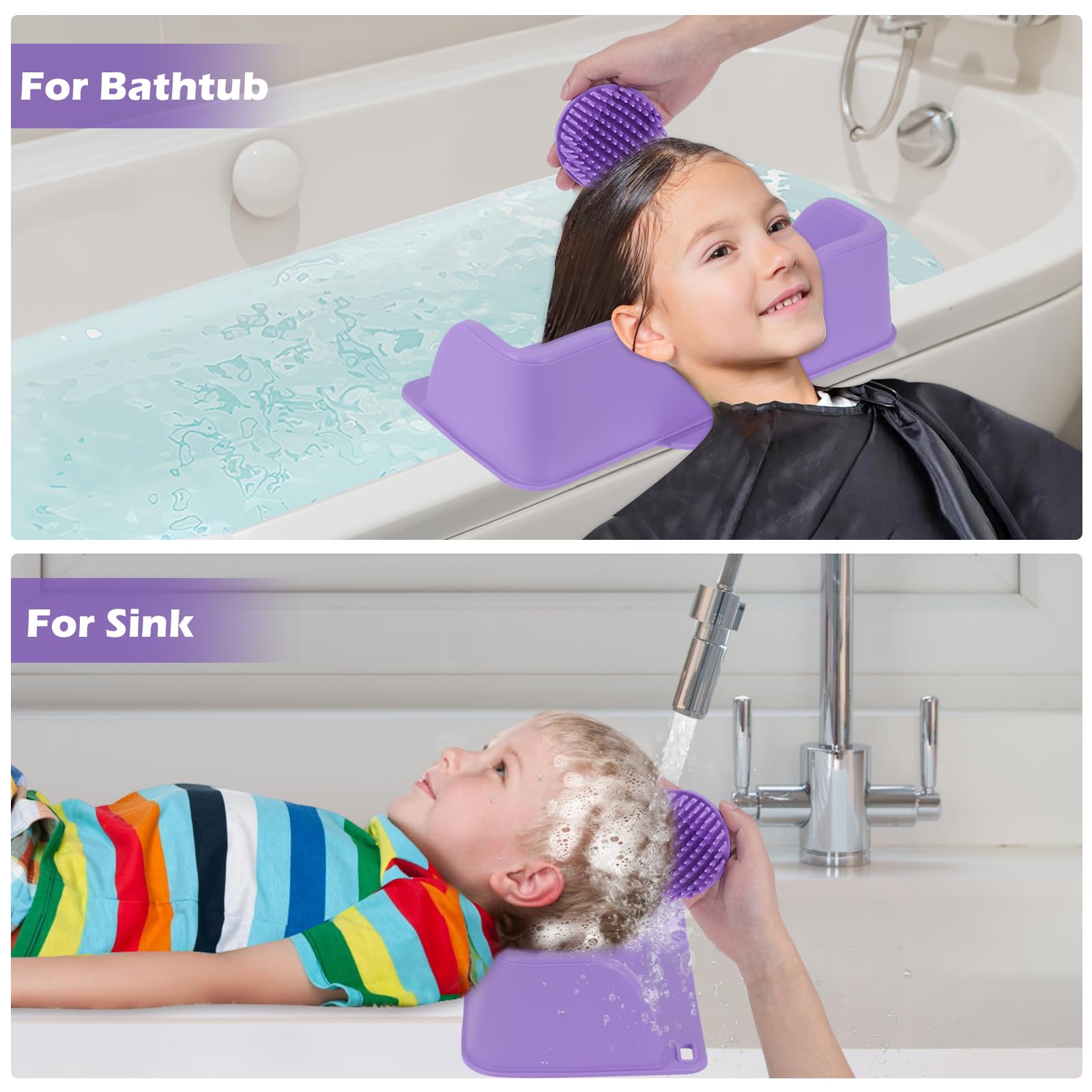 Lavacabezas Portatil para Casa para Lavabo y Bañeras Lavacabezas Portátil de Silicona Lava Cabezas Portátil Lavabo de Cabello para Niños, Ancianos, Mujeres Embarazadas y Heridos