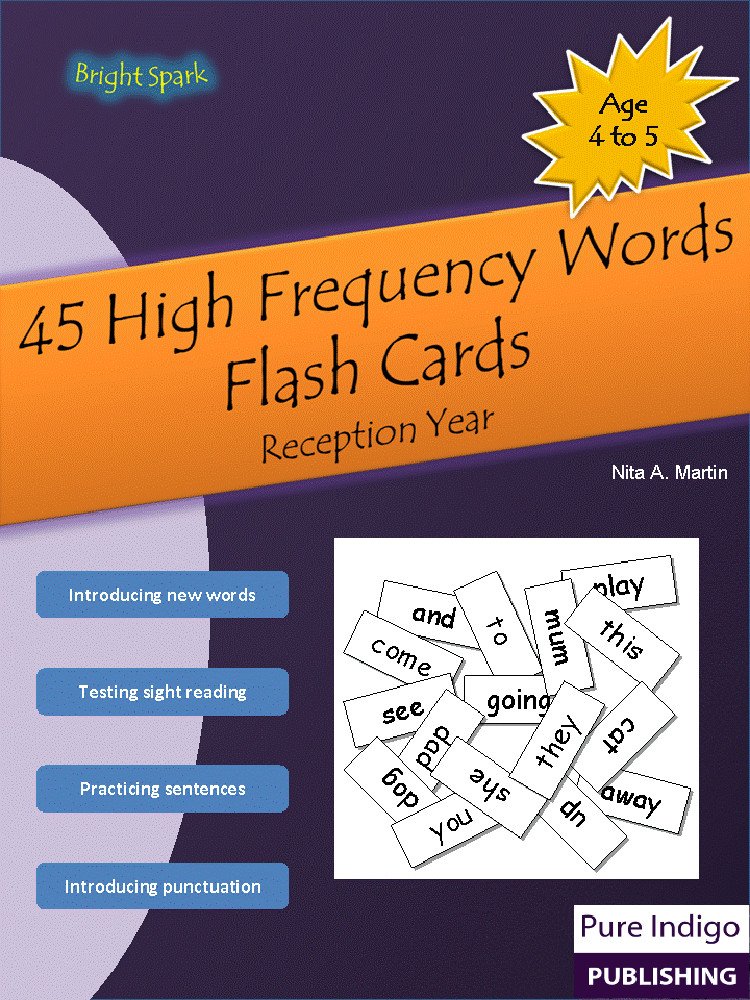 45 High Frequency Words Flash Cards Reception year (Age 45) (Bright