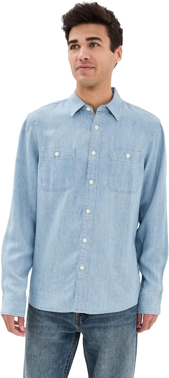 Faherty Men's Tried and True Chambray Workshirt