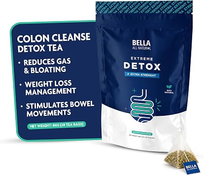 Bella All Natural Extreme Detox Tea - Body Cleanse, Colon Cleanser and Detox