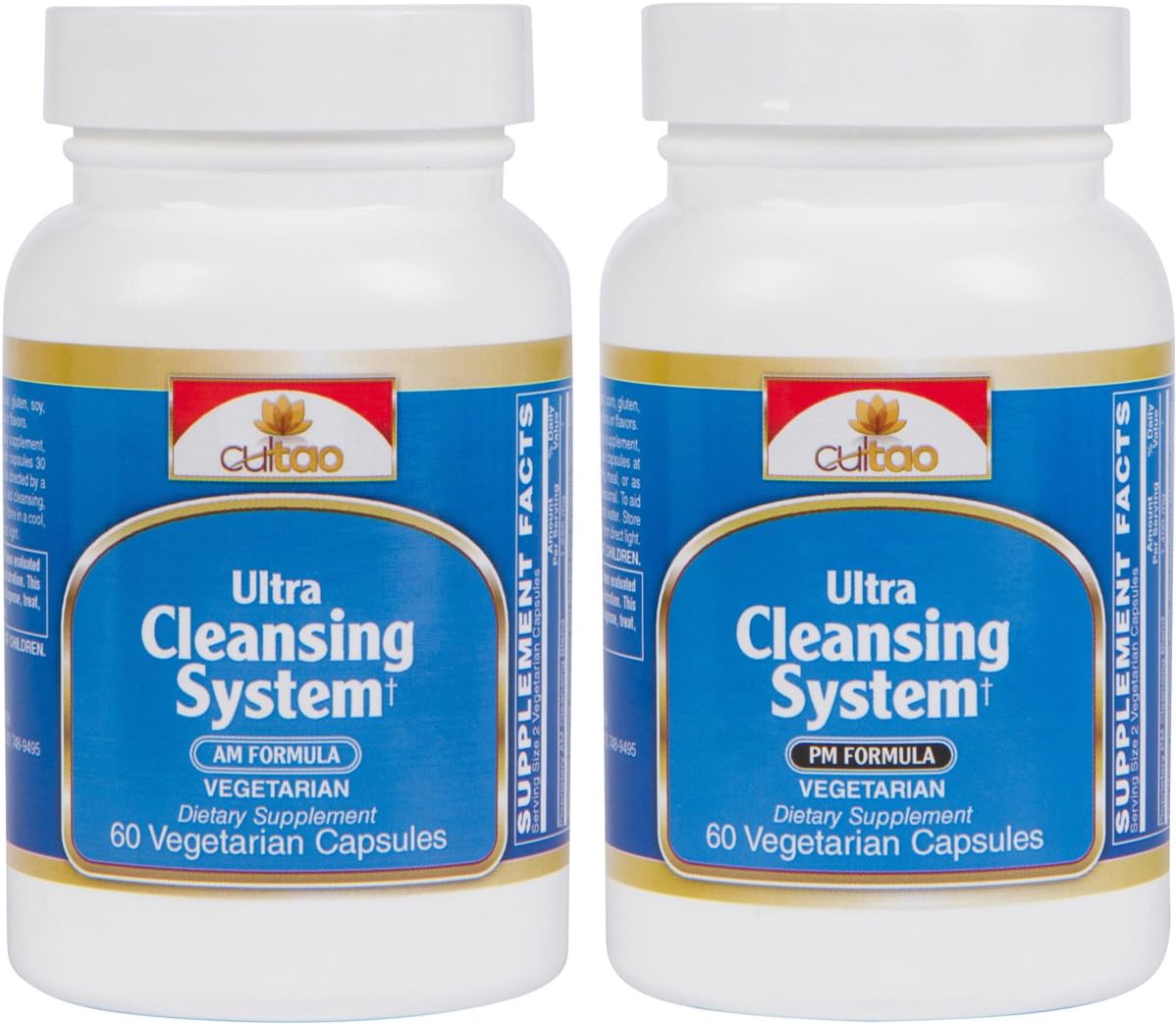 Ultra Cleansing System Detox Kit w/ 100% Natural Herbal Blend for Maximum Whole Body Organs & Systems Detox Cleanse - Works Safely & Gently Day & Night Over 30 Days - Vegetarian Formula