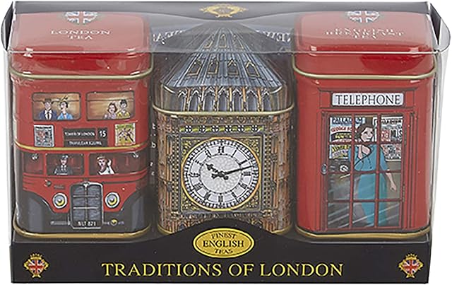 New English Teas Traditions of London Mini Tin Triple Pack Loose Tea 65 g