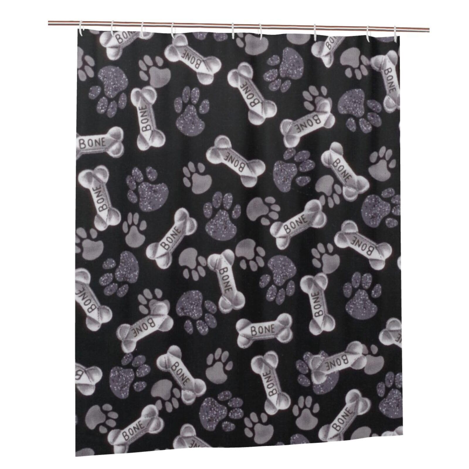 Rideau de douche en tissu imperméable anti-éclaboussures motif chiot