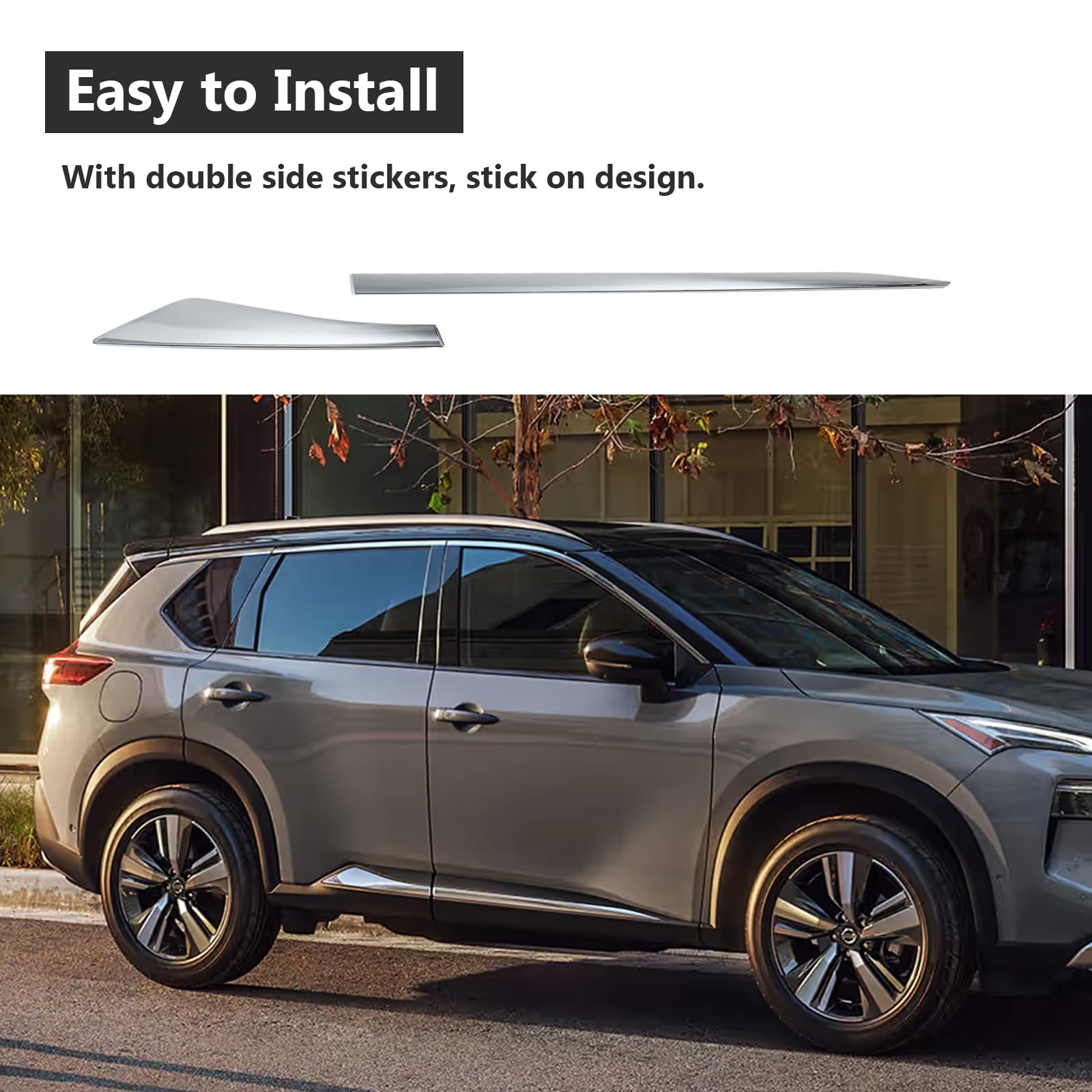 Modanatura laterale cromata per carrozzeria esterna compatibile con Nissan Rogue 2021 2022 2023 2024 2025 ABS