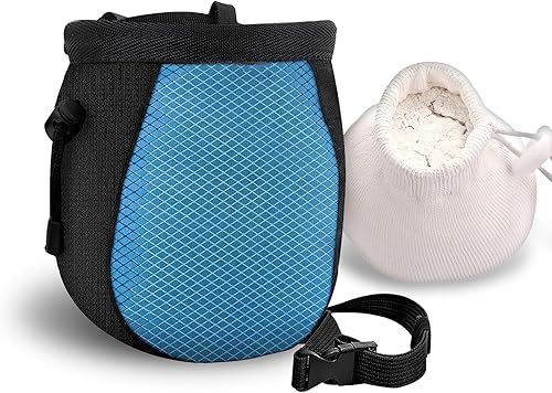 Miniatura 11 de Bolsa de tiza para escalar, con bola de tiza, bolsa de tiza negra ajustable para equipos de escalada en roca Rojo