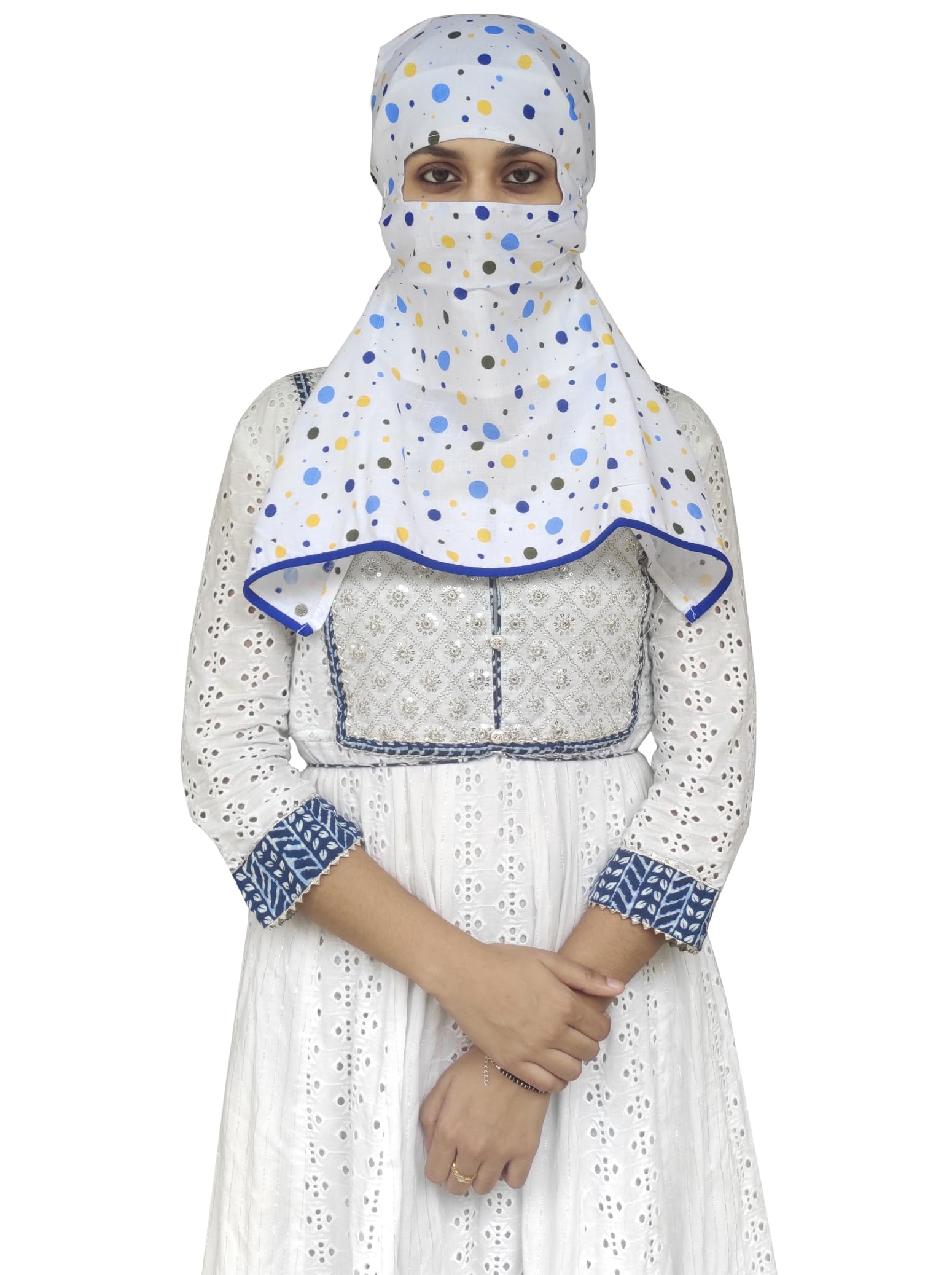 Export quality Cotton Innovative scarf cum Hijab with adjustable closer hook and loop tape